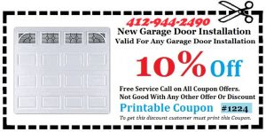 10% Off New Garage Door Installation Coupon