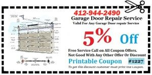 5% Off Garage Door Repair Service Coupon