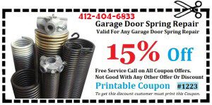 15% Off Garage Door Spring Repair Service Coupon